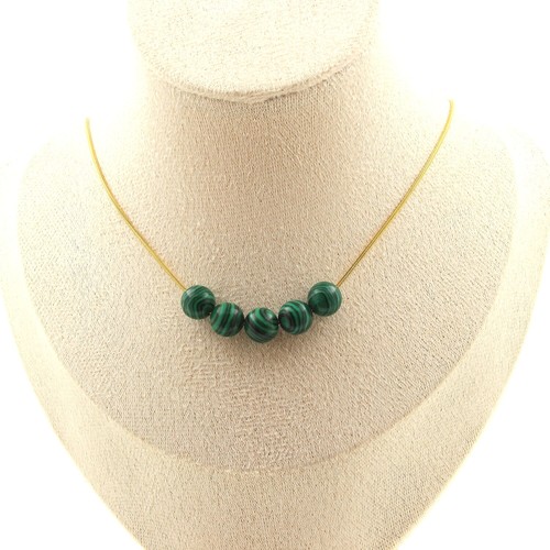 Collana perle malachite con - collana, (con