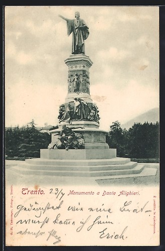Cartolina trento monumento - monumento, a