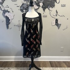 Abito Bodycon Save the Queen Piccolo Nero con Abbellimenti Argento con DIFETTO LEGGI