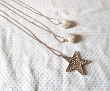 SET 3 Collanine decorative natalizie metallo cuore stella Albero