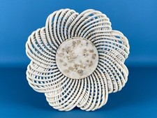Ceramica Fabriano Piatto Intrecciato Antico Cestino Portafrutta Epoca XIX Sec.
