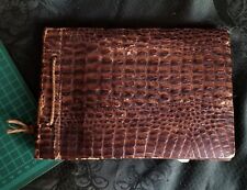 ALBUM IN PELLE STAMPATA SQUAMA COCCODRILLO CON FOTO ANNI '40 '50 B/N ORIGINALE