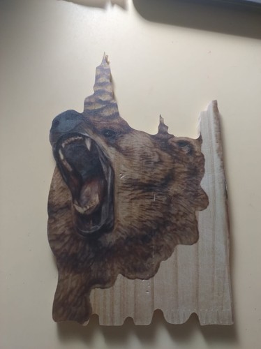 Scultura orso legno con - scultura, in