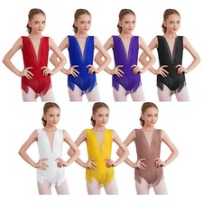 Body bambina 6-16 anni danza costume figura pattinaggio unitards morbido