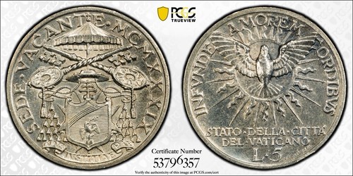 1939 vaticano argento lire - 1939,
