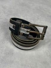 Ceinture cuir noir argenté