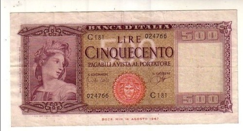 Italia 500 lire - 1961, carli