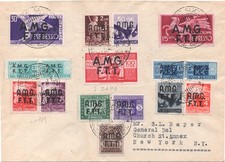 TRIESTE A  FDC BUSTA INVIATA DA TRIESTE A NEW YORK IL 01/10/1947 CON 14 VALORI