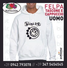 FELPA CAPPUCCIO TASCONE UOMO STAMPA BLINK 182 1 PERSONALIZZATA STAMPATA