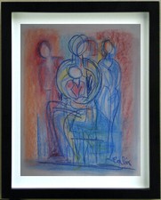 Disegno pastelli maternità - disegno,