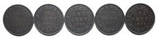 5 PIECE LOT CANADA LARGE CENTS