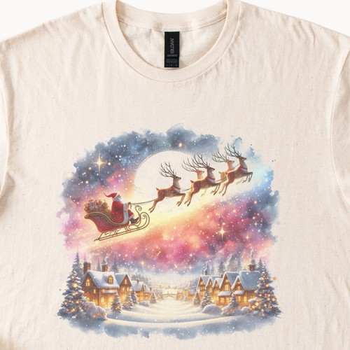 Maglietta babbo natale slitta - babbo,