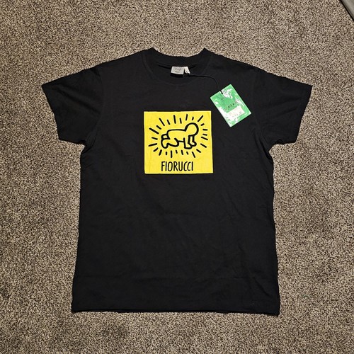 Shirt fiorucci nera con logo - t-shirt,