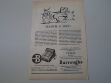 advertising Pubblicità 1951 CALCOLATRICE ELETTRICA DUPLEX BURROUGHS