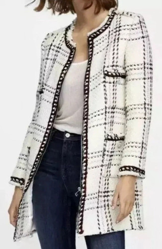 Zara cream boucle coat - cream, jacket