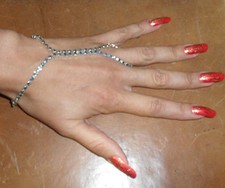 baciamano  gioiello STRASS SWAROVSKY blu  PP24  3 MM CIRCA BACIA MANO