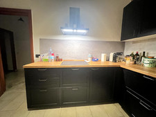 Cucina Angolare Completa IKEA Lerhyttan nera, top Karlby 2,5m x 3,45m