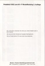 catalogo M+F MERKER + FISCHER Preisliste 1980 Katalog 3              D  aa