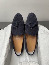 scarpe uomo CAMPANILE mocassini blu pelle Scamosciata