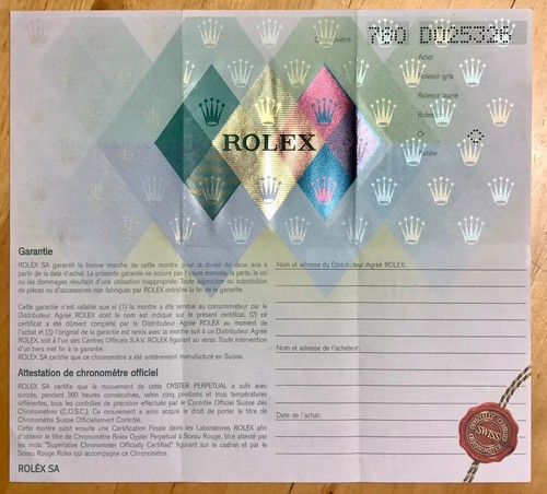 Rolex certificate datejust - rolex,