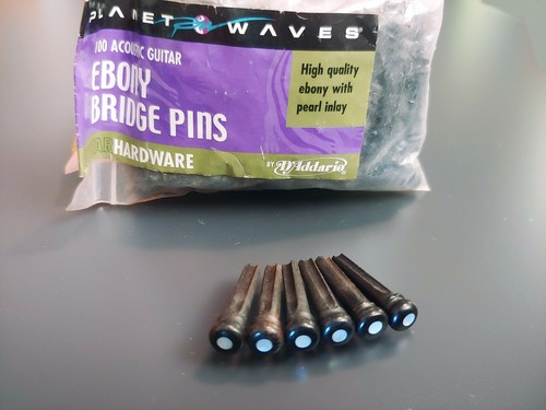 Ebony bridge pins addario - bridge, d'addario