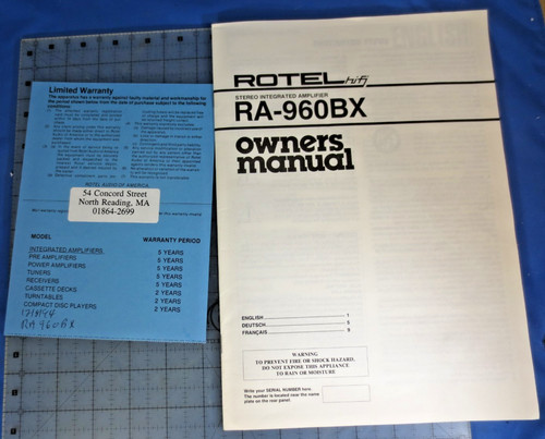 Rotel 960bx amplificatore - rotel, ra-960bx