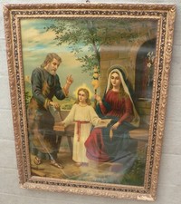 Quadro con  cromolitografia della Sacra Famiglia- Italia - Fine '800/Inizio '900
