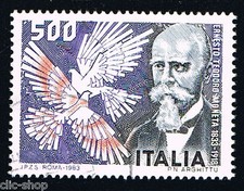 ITALIA UN FRANCOBOLLO ERNESTO TEODORO MONETA 1983 usato