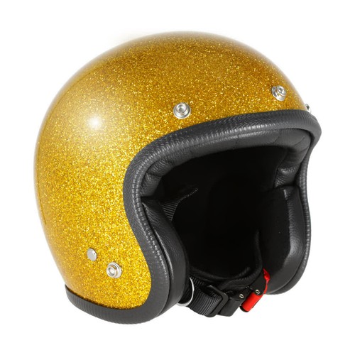 Casco jet metalflake - casco, oro