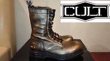 CULT Anfibio Scarpa Lacci Stivale in Pelle Col. Bronzo MADE IN ITALY N°35 Nuovo