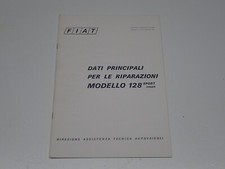 FIAT 128 SPORT COUPE' DATI PRINCIPALI PER LE RIPARAZIONI 1971
