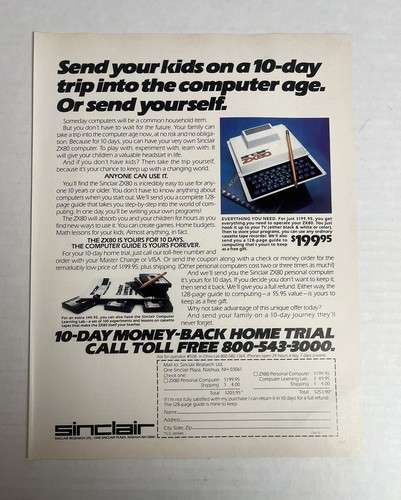 Pubblicità sinclair zx80 1981 - sinclair,