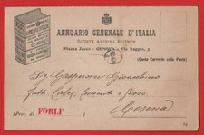 CARTOLINA COMMERCIALE PUBBLICITARIA N°42 ANNUARIO GENERALE D'ITALIA GENOVA/FORLI