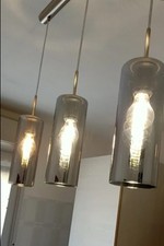 Lampadario A Sospensione Cilindrico di Vetro Luce da Soffitto