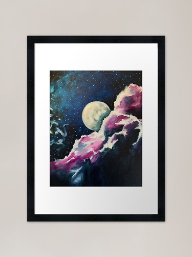 Quadro luna piena con - , cornice