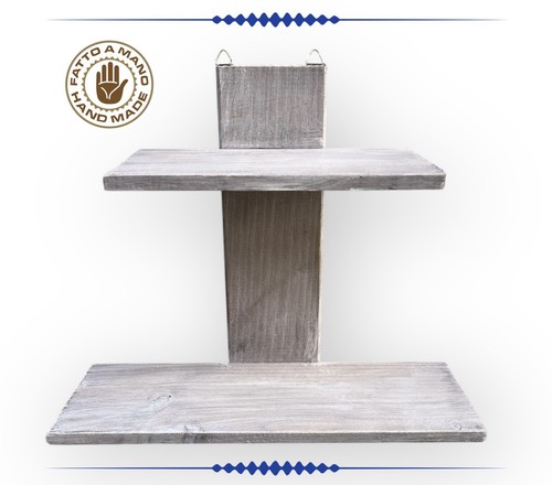 Mensola due ripiani legno - mensola,