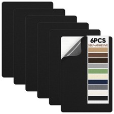Patch Riparazione Tela 5,5 x 8 Pollici 6pz Autoadesiva x 8, Nero