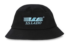 Cappello pescatore nero con logo ricamato SS Lazio