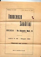 ARMI , FUCILI  , CACCIA , LISTINO ,  Innocenzo Sandrini , Brescia , 1950