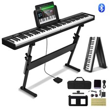 VEVOR 88 Tasti Tastiera Pieghevole Pianoforte Portatile Bluetooth MIDI Supporto