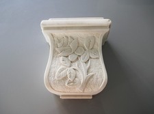 VECCHIO CAPITELLO VASO DA PARETE IN MARMO BIANCO ARTE FUNERARIA CIMITERIALE