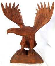 Aquila scolpita nel legno h 60 cm