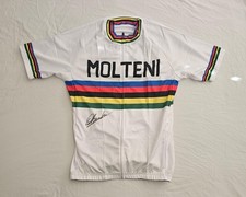 Maglia ciclismo Molteni firmata Eddy Merckx campione del mondo 1971 *PROVA*