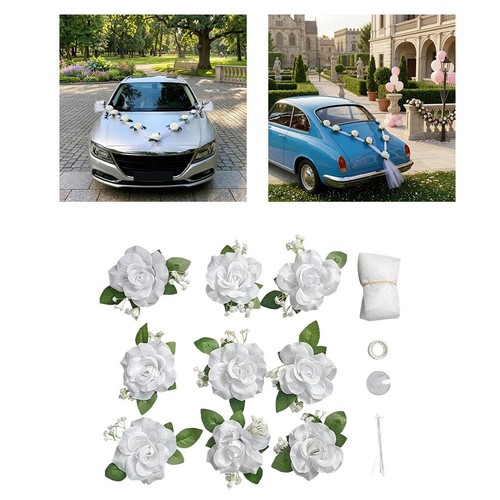 Decorazione auto rosa bianca - decorazione,