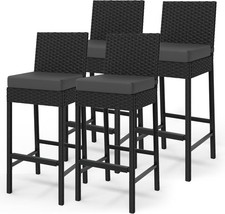 4 pz Sgabello da Bar in Rattan