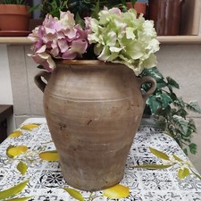 ANTICA CAPASA PUGLIESE IN TERRACOTTA DI GROTTAGLIE PRIMI 900 ANFORA VASO GIARA