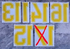 1 PZ. NUMERO giallo bordato NUMBER VINTAGE MAGLIA ANNI '80 '90 CALCIO as roma