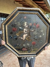 Coppia Di quadri antichi Epoca Fine 700 Raffiguranti Angeli Misure 68x67