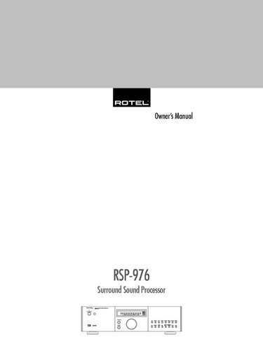 Rotel rsp 976 surround - rsp-976,