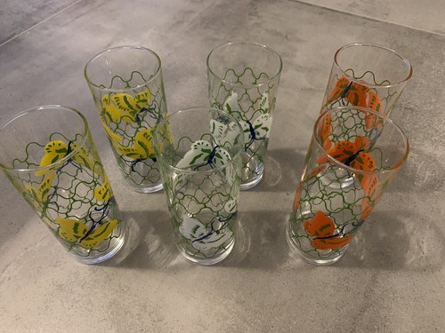 Set sei bicchieri - , farfalle